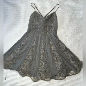Abercrombie & Fitch Gray Lace Dress